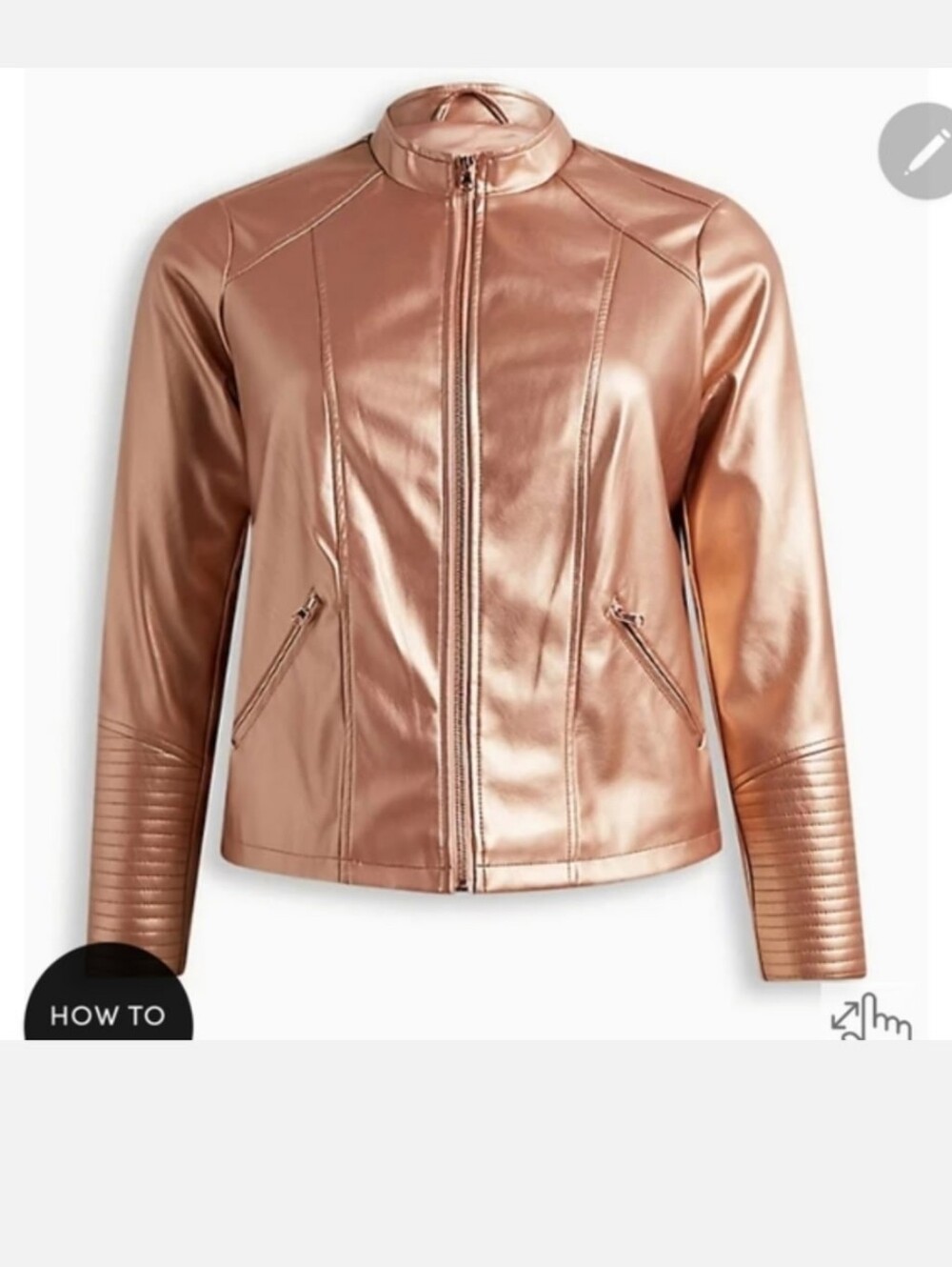 🆕️💗ROSE GOLD FAUX LEATHER ZIP MOTO JACKET 💗